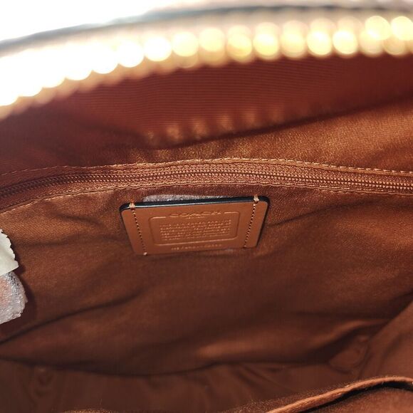 NWT Coach CZ599 Court Tan Floral Print Signature Coated Canvas Leather Backpack - Picture 5 of 5